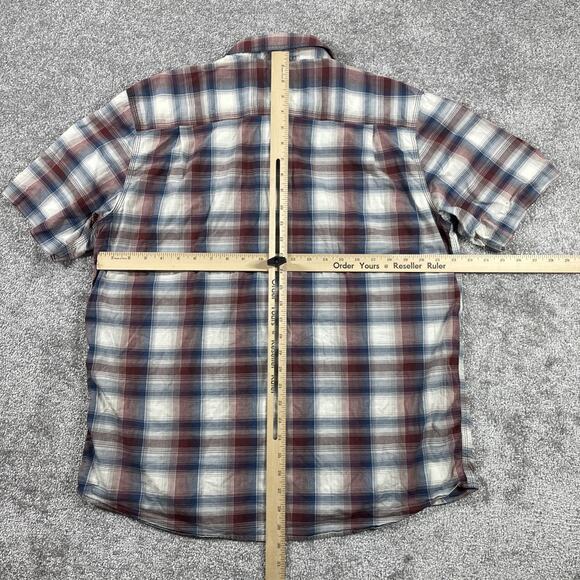 Carhartt Button Up Shirt Mens Large Relaxed Fit Plaid Short Sleeve Outdoors - Picture 7 of 9